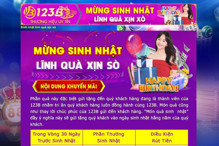 Mừng sinh nhật lĩnh ngay quà tặng xịn sò cùng nhà cái